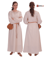 ROSELLA  Natural – Medieval Viking and Renaissance Cotton Poplin Dress